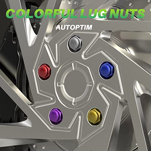 Image of AUTOPTIM M12x1.5 Gold Lug Nuts - Replacement for 2006-2019 Ford Fusion,2000-2019 Focus, 2001-2019 Escape, 2003-2022 Honda Accord, 2006-2018 Civic Aftermarket Wheel, 3 /4 inch Hex 20PCS Short Tire Nut