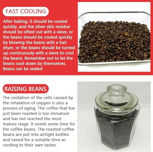Electric Coffee Roaster Machine, 800g Capacity, Adjustable Temperature 0-240°C for Roasting Coffee Beans, Nuts & Seeds, 110-220V Dual Voltage - Image 6
