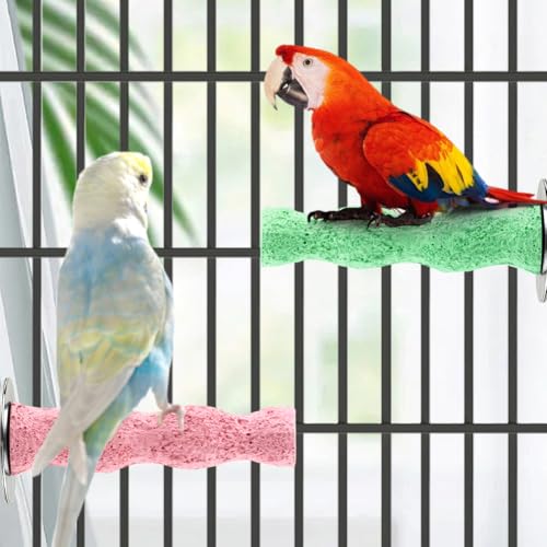 Image of 4 PCS Bird Beak Grinding Stone Perch Platform for Parrots | Grinding Stone Perch Set Helps Support Natural Beak And Claw Wear For Budgies, Parakeets, Cockatiels, And Conures.