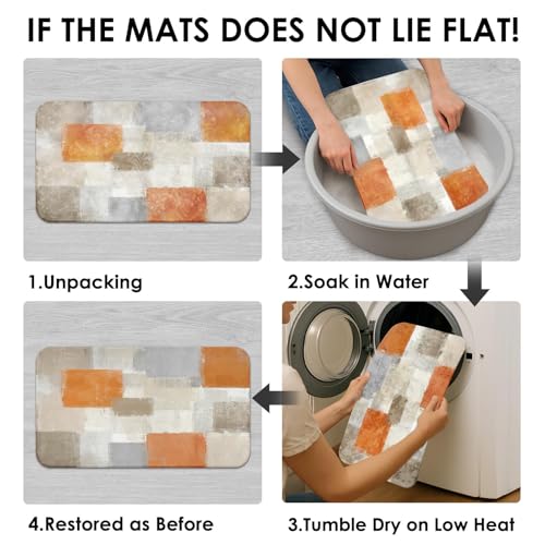 ArtSocket Abstract Orange Bathroom Set with Shower Curtain and Rugs Accessories, Brown and Gray Modern Shower Curtain, Orange Bathroom Decor 4 Pcs by ArtSocket - Image 7
