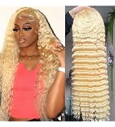 Rovess 613 Deep Wave Lace Front Wig Human Hair HD Transparent Lace Frontal Wig Human Hair 180% De...