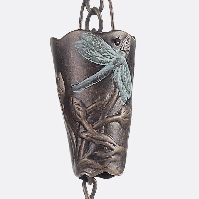 Cast Aluminum Dragonflies Rain Chain