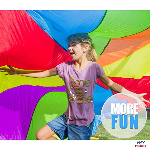 Play Platoon Rainbow Parachute Toy for Kids with Handle, 10 ft Play Parachute Game with 10 Handles, PE Equipment for Elementary School Gym Class, Backyard - Thumbnail 5