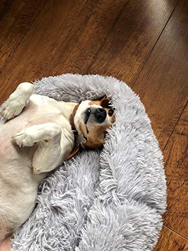 Coussin pour chat et chien donut gris clair 40cm canapé niche doux - 5