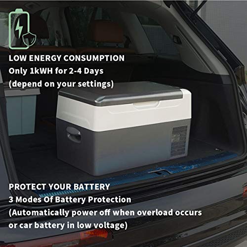 Alpicool G22 Portable Refrigerator 23 Quart Vehicle, Car, Truck, RV, Mini fridge freezer for Driving, Travel, Fishing, Outdoor -12/24V DC with USB socket - Thumbnail 7