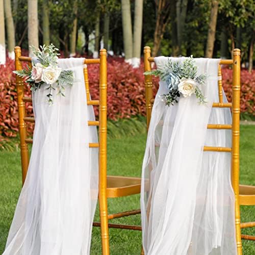 tacery Aisle Decorations for Wedding Ceremony | Wedding Ceremony Aisle Chair Decoration,Artificial Flowers Chair Decor, Party Decor Accessories