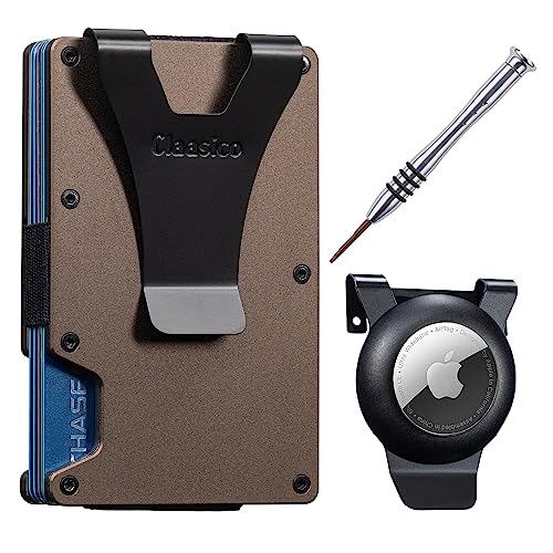 Claasico Airtag ���z �j�����p ���̂��ɂ����J�[�h�z���_�[ �g���\ �L�k�X�g���b�v �}�l�[�N���b�v RFID�E�H���b�g Apple Airtag�z���_�[�Ή� �h���C�o�[�t��, �u���E���X���[�X, �}�l�[�N���b�v