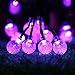 Icicle Halloween Solar String Lights, 20ft 30 LED Outdoor Globe Crystal Ball Lights DIY Lighting for Home, Patio, Lawn, Garden,Christmas Halloween Decorations (Purple)