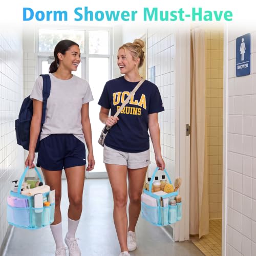 Image of EUDELE Mesh Shower Caddy Portable, 8-Pocket Large Capacity, Quick Dry, Easy Clean, Ideal for Beach, Swimming, Gym, Travel