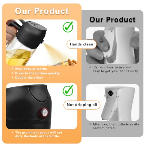 Image of 2 in 1 Oil Sprayer, Oil Sprayer for Kitchen Cooking, 470ml Oil Spray Bottle for Home