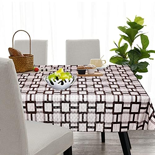 Image of Dakshya Industries PVC Waterproof Withoutlace Dining Table Cover (Size - 54X78 Inch) Rectangle 6 Seater Heat Rasistant Table Cloth (T14)
