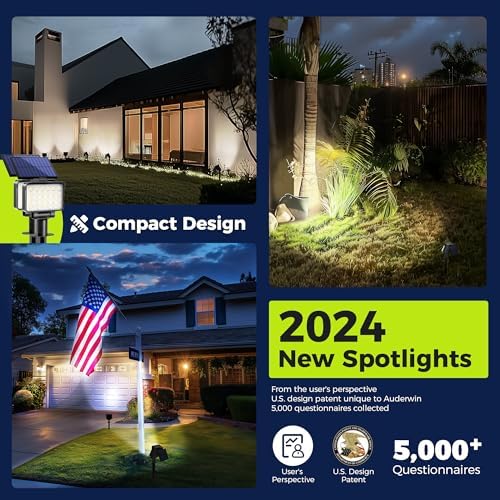 COOZAMING Solar Spot Lights Outdoor Waterproof for Flag, Tree, House, Garden, Yard, Landscape Spotlights for Accent Uplighting Halloween Christmas Decorations-1 Pack - 5