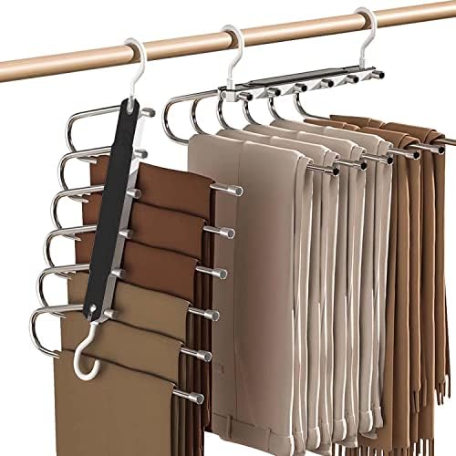 Sternstunde Percha para Pantalones 6 En 1 para Ahorrar Espacio, Percha De Acero Inoxidable Extensible, Soporte para Pantalones para Armario, Organizador MáGico para Pantalones, Ropa, Toallas (1 Sternstunde Percha para Pantalones 6 En 1 para Ahorrar Espacio, Percha De Acero Inoxidable Extensible, Soporte para Pantalones para Armario, Organizador MáGico para Pantalones, Ropa, Toallas (1