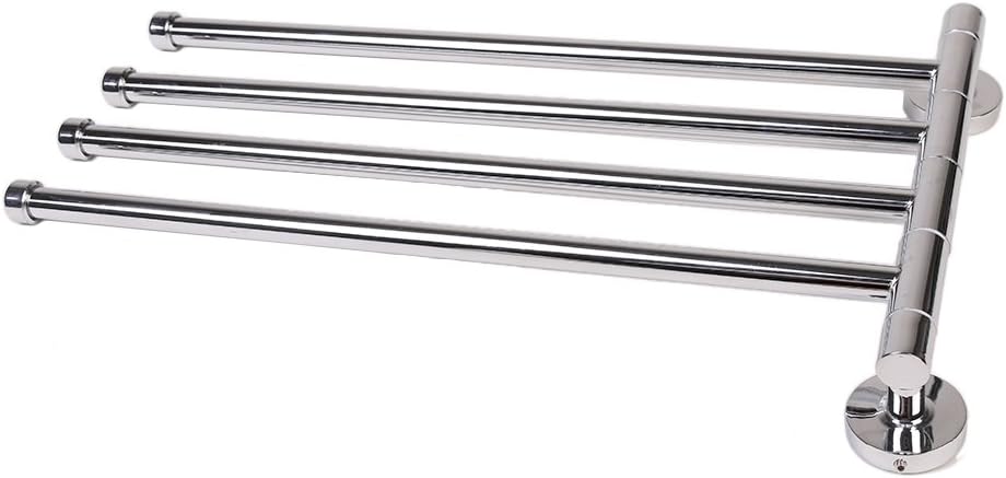 YIR Bathroom Swing Arm Towel Bars 2-4Arm Wall Mount Swing Out Towel Shelf Brushed Stainless Steel (x)