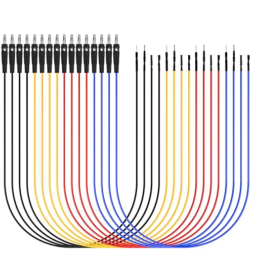 Image of 4mm Stackable Banana Plug Jumper Wires, 16PCS Male to Female Test Leads with 4 Connector Types, Automotive Circuit Test & Electrical Lab Testing Wires for Car Sensor, Multimeter, Breadboard