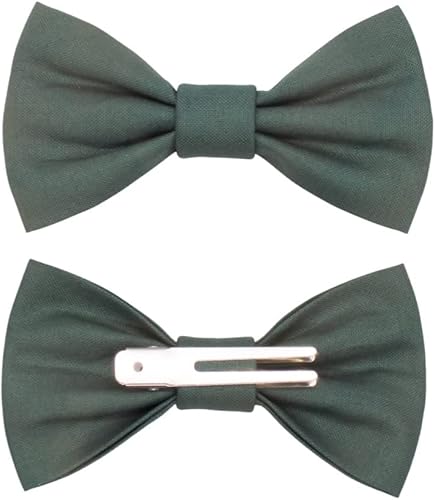 Miniatura 7 de Handmade Pre-Tied Clip on Bow Tie for Baby to Young Boy (Small, Woven Taupe)