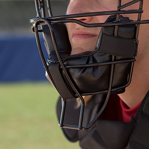 Champion Sports Pro Baseball Adult Mask - Umpires and Catchers - Extra Protection - Extended Guards - Adjustable Harness Baseball Mask - Adult Size,BLACK by Champion Sports - Image 5
