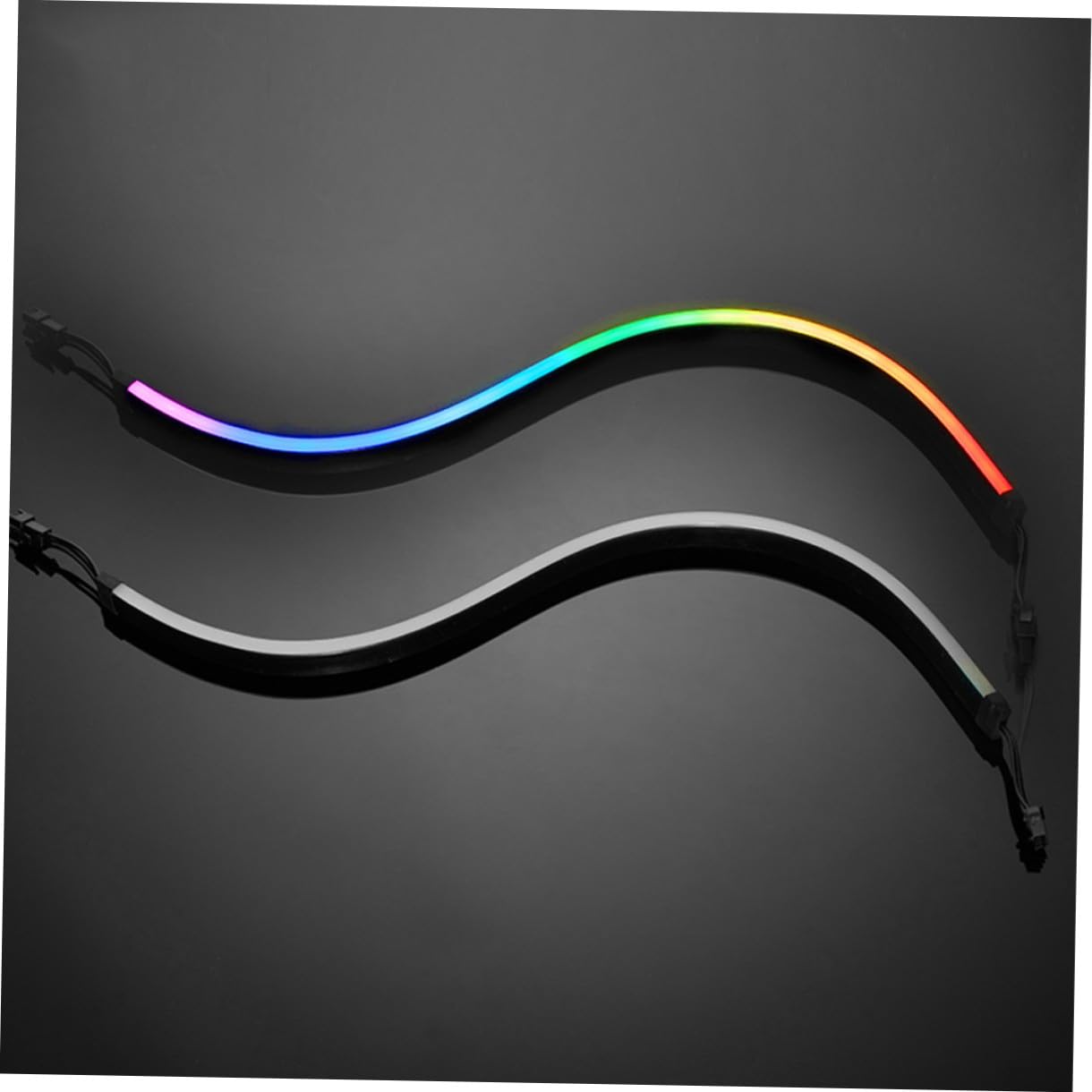 HEMOTON 2pièces Éclairage Pour Châssis Ordinateur Barres Lumineuses Led Rgb Décoratif Pour Pc Accessoires Pour Boîtier Ordinateur Lampe Flexible