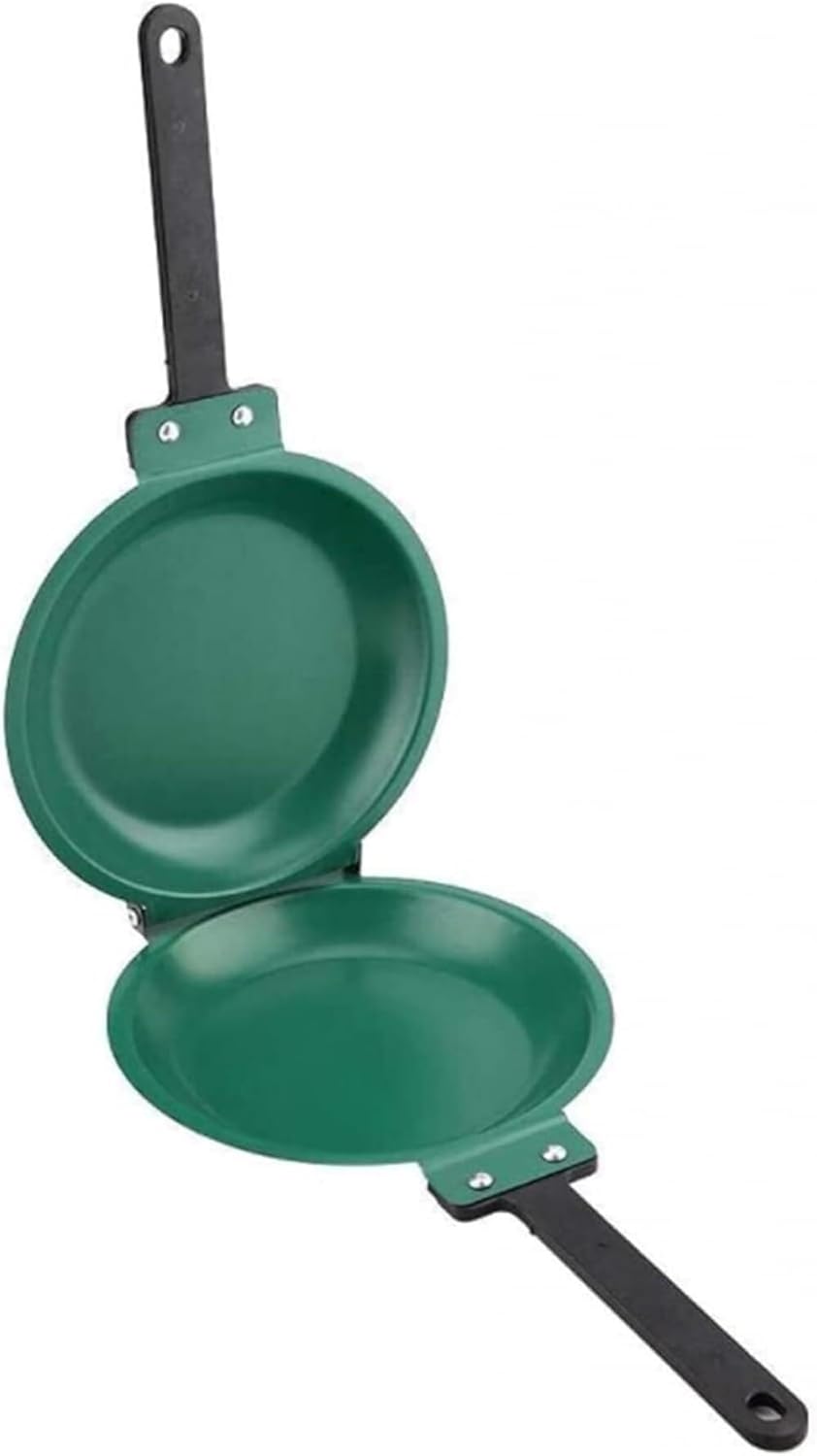 Double-Sided 4-Hole Omelette Pan, Non-Stick Flip Pan for Eggs, Pancakes, Bacon Oil-Free Cooking