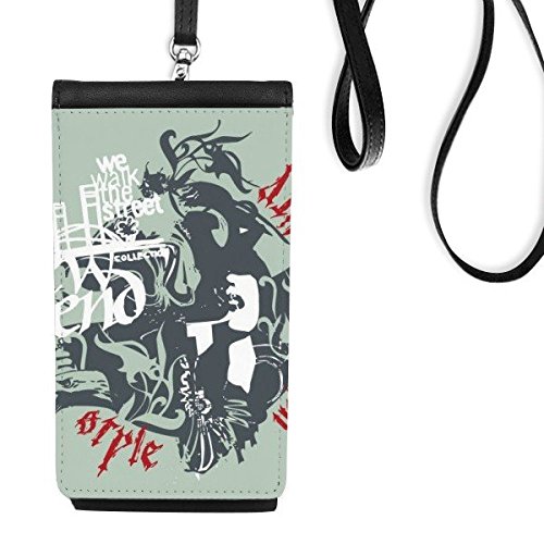 Sac à main suspendu téléphone contre les chutes et pertes style graffiti art