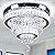 Finktonglan 16" Modern Crystal Chandelier, 2 Rings LED Crystal Ceiling Light Semi Flush Mount Chandelier Ceiling Light for Bedrooms Living Room Dining Room (6500K Cool White)