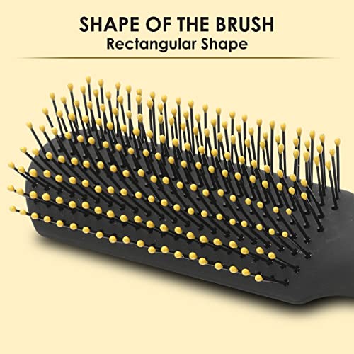 AGARO Breeze Flat Hair Brush with Strong & flexible nylon bristles, having Anti static ball tips, For Grooming, Volumising & Back Brushing, ideal... - Image 4