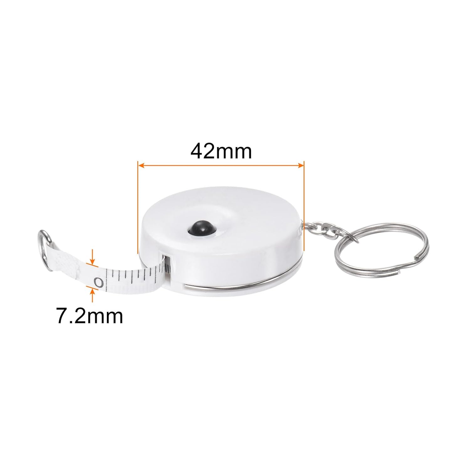 Generic Measuring Tape 1.5M/60-inch Retractable Tailors Tape Measure Pocket Size with Key Chain for Body, Fabric, Sewing and Crafts Measurements, White
