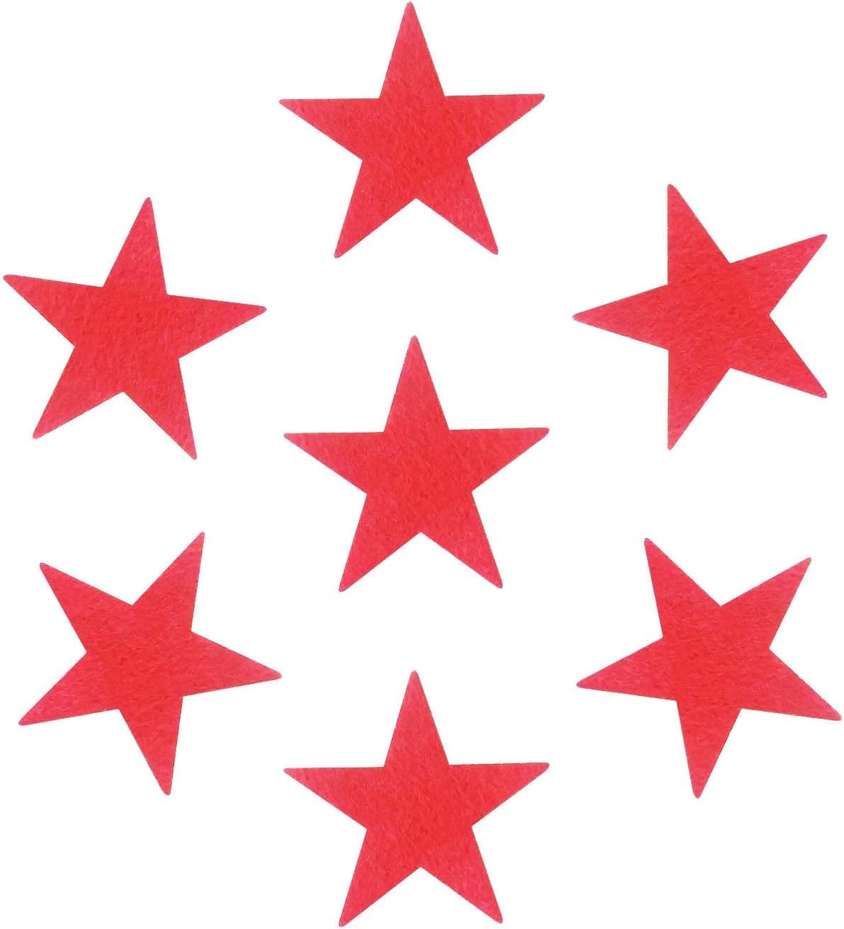 tBesme 100pcs Adhesive Felt Star, 1 Inch Yellow Felt Star Stickers for DIY and Sewing Handcraft (Red)