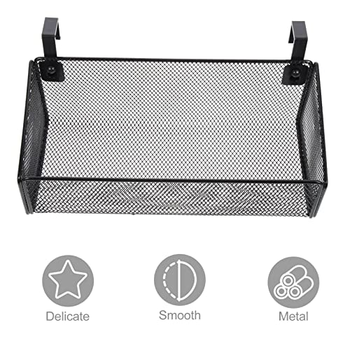 Bedside Hanging Organizer Metal Mesh Shelf Dorm Hanging Storage Baskets Over Organizer Rack for Dorm Bunk Black - Image 3