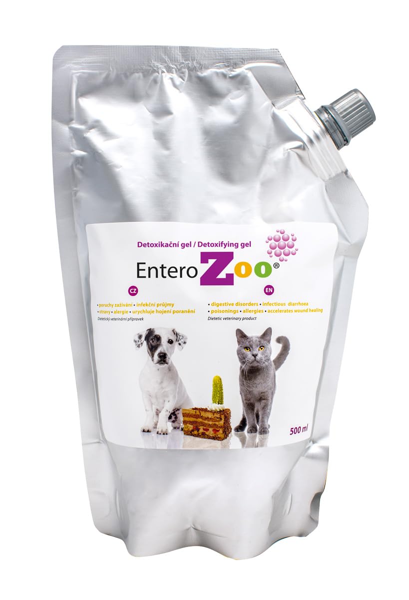 Detoxikationsgel, 500 ml, Nahrungsergänzung für Hunde und Katzen, bei Verdauungsproblemen und Durchfall