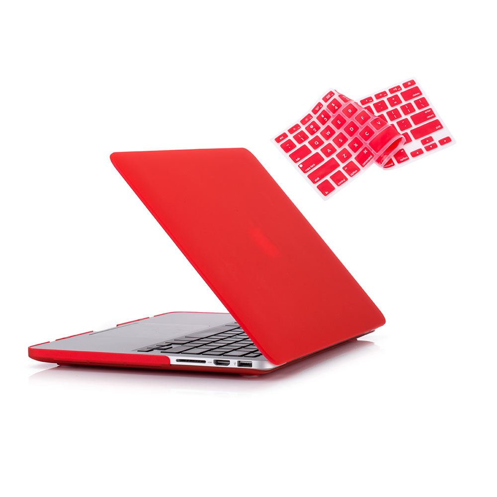 RUBAN Case Compatible with MacBook Pro 13 inch 2015 2014 2013 2012 (A1502 & A1425 Models), Plastic Hard Shell Case & Keyboard Cover for Old Version MacBook Pro Retina 13 Inch, Red