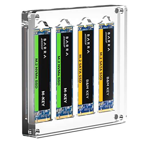 AODUKE 4 Slot Transparent Magnetic M.2 SSD Enclosure Box Case