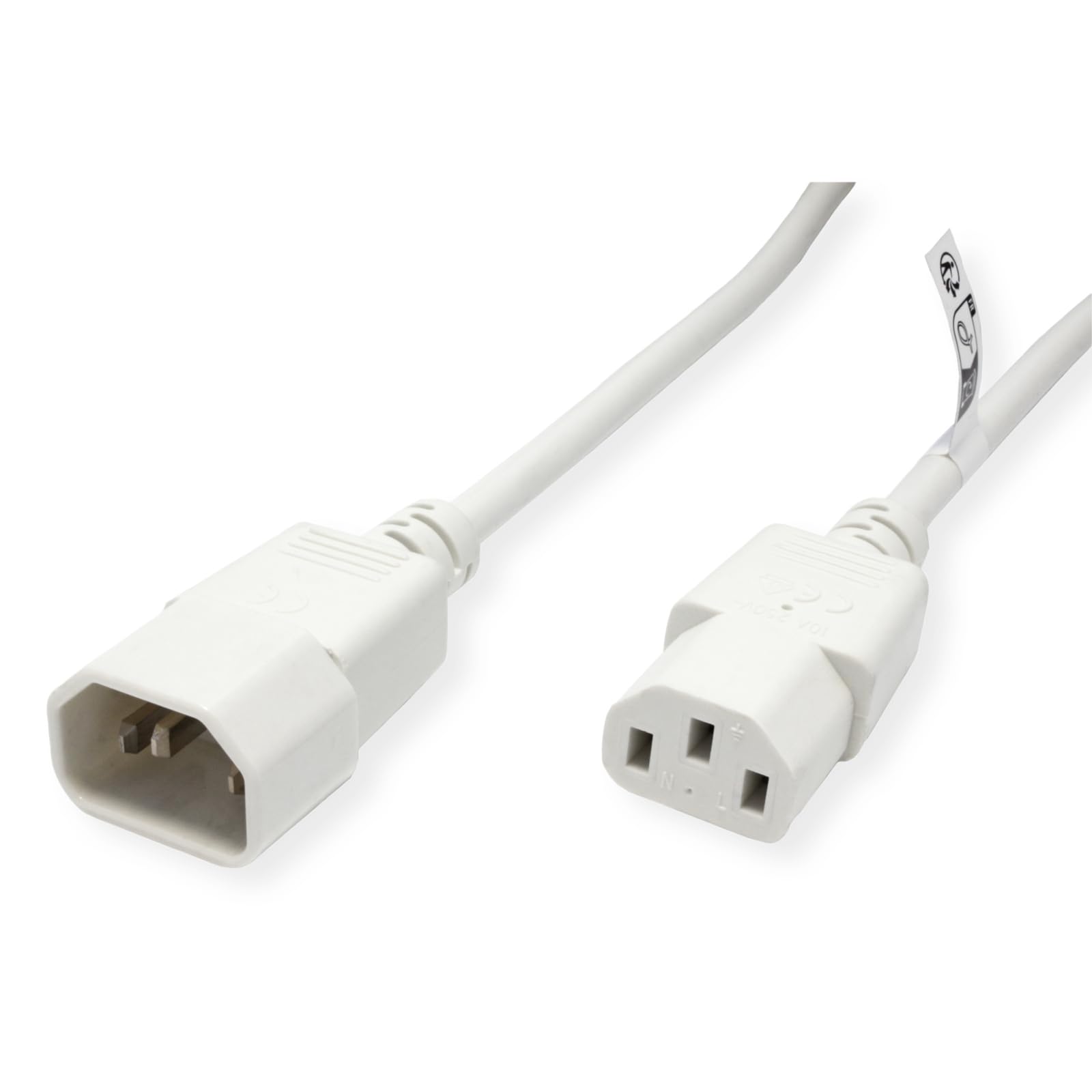 Cable de conexión de Dispositivos, IEC 320 C14 - C13, Blanco, 3 m