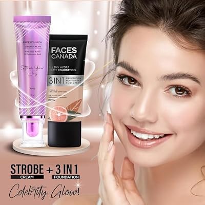 FACES' CANADA Strobe Cream - Pink 30Ml | Primer + Highlighter + Moisturizer | Shea Butter & Hyaluronic Acid | Intense Hydration | Flawless Radiant Dewy Skin | Illuminating & Glowing Makeup Base