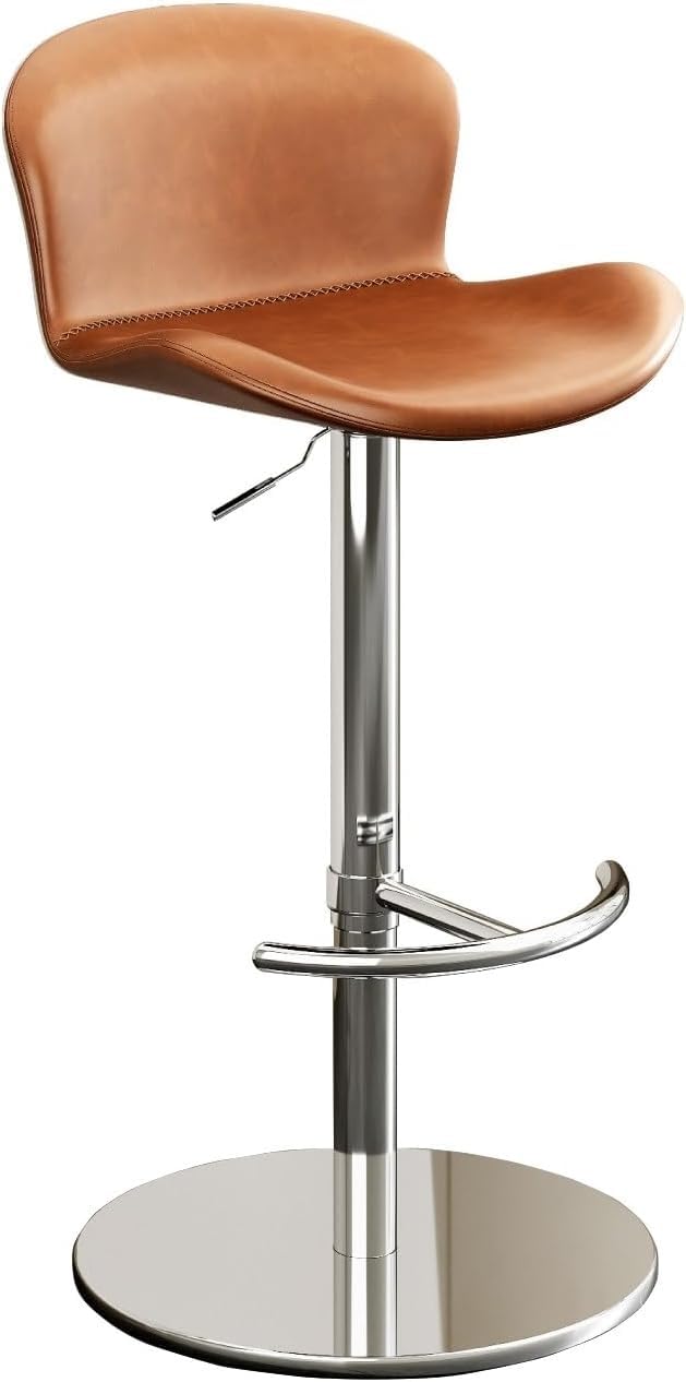AVLLSO Bar Stool Adjustable Bar Chairs with Faux Leather Backrest and Soft Cushion, Counter Height Bar Stools for Home Kitchen, Restaurant Pub, Loads 440lbs