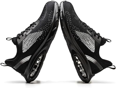 AONETIGER Mens Safety Steel Toe Shoes Working Lightweight Breathable Industrial Construction Sneakers Black 40 - 2