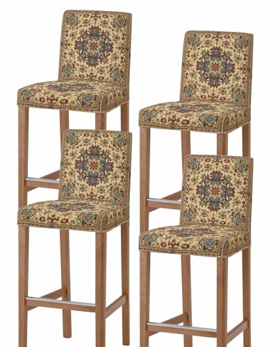 Boho Flower Bar Stool Covers Set of 4, Bohemian Western