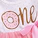 Karuedoo 2Pcs Baby Girls Tutu Dress 1st Birthday Outfit Donut Letter Print Top Tulle Tutu Skirt with Headband Outfit Set (One Long Sleeve, 12-18M)