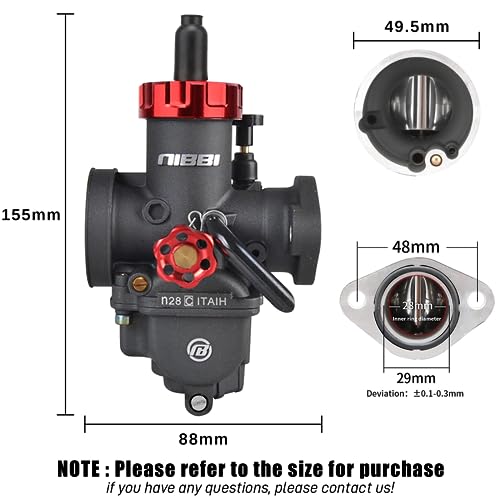 Image of NIBBI PE28 Carburetor Kit, 28mm carburetor with Carb Jets - Fit for 200cc-250cc Dirt Bike Pit Bike Apollo TaoTao Lifan Kayo SSR