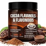High Flavanol Cocoa Powder – 1200mg Flavanols with 600mg Epicatechin, 10X More Flavanols Than Cocoa – Premium Antioxidant Support for Heart Health, Nitric Oxide & Daily Energy – Zero Sugar