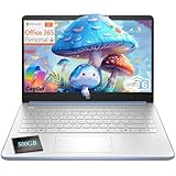 HP Essential Laptop Computer for Student Daily Study, Microsoft Office 365, Intel N150, 4GB RAM, 128GB Storage, 500GB External HDD, Long Battery Life & Fast Charging, Windows 11 Home, Sky Blue