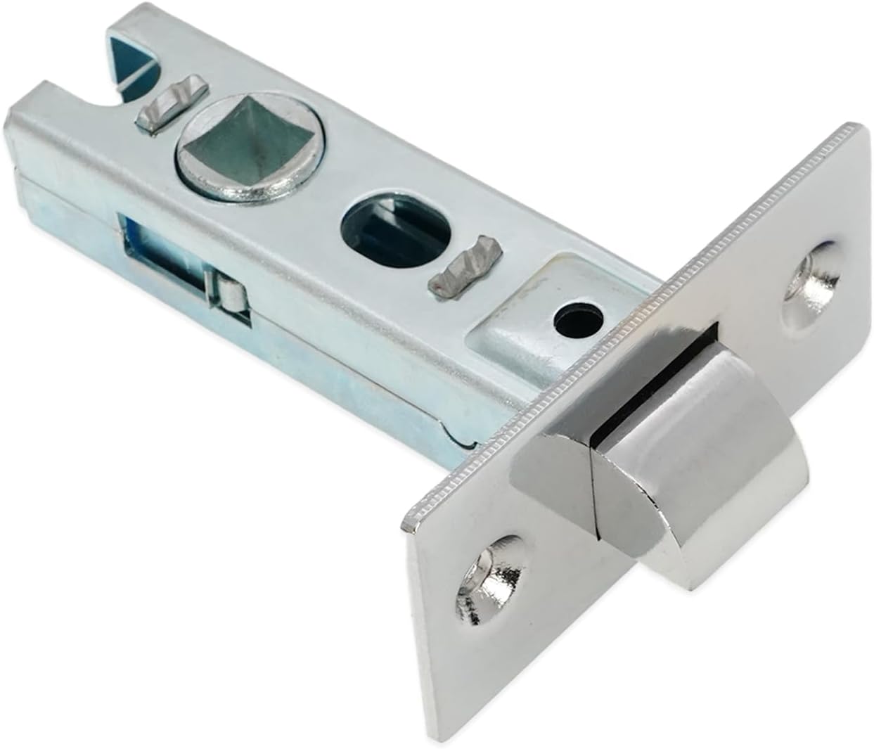 Set of 10 Nickel Plated 2.5” (63mm) Eco Tubular Mortice Door Latch - Internal External Door Latch Catch for Kitchen, Bedroom and Bathroom