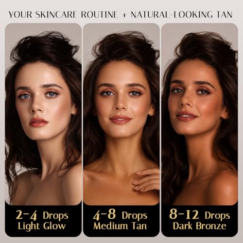 PURELOCKS Self Tanning Drops for Face and Body, Customizable Bronzing Drops to Add to Moisturizer or Lotion, Hydrating Sunless Fake Tan with Hyaluronic Acid and Aloe. 1.10 Fl Oz — view 4