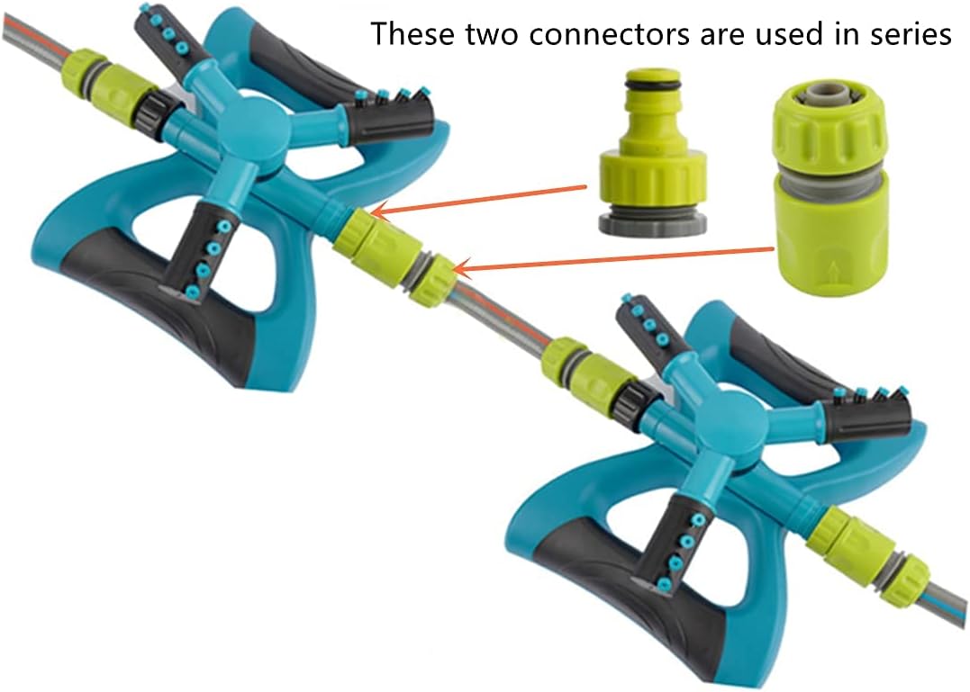 Lawn Sprinkler Adjustable Angle Yard Garden Sprinkler ,Automatic Rotating Large Area Swing Lrrigation System，Simulated Rainfall Sprayer，with 4 Connectors : Patio, Lawn & Garden