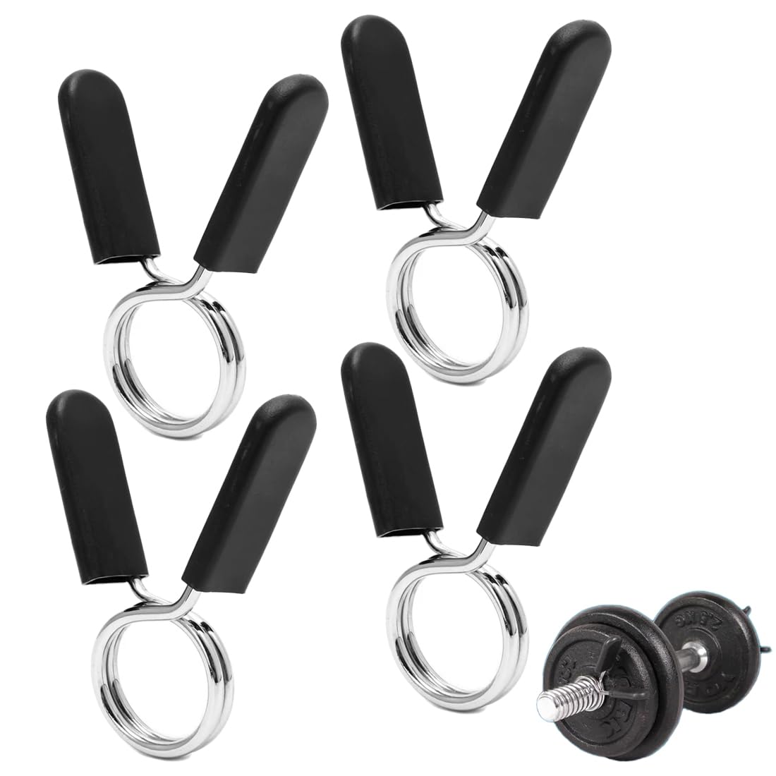 Set 4 Morsetti A Molla Per Bilanciere – Compatibili Con Diametro 25 Mm, In ABS, Per Palestra E Allenamento Di Forza