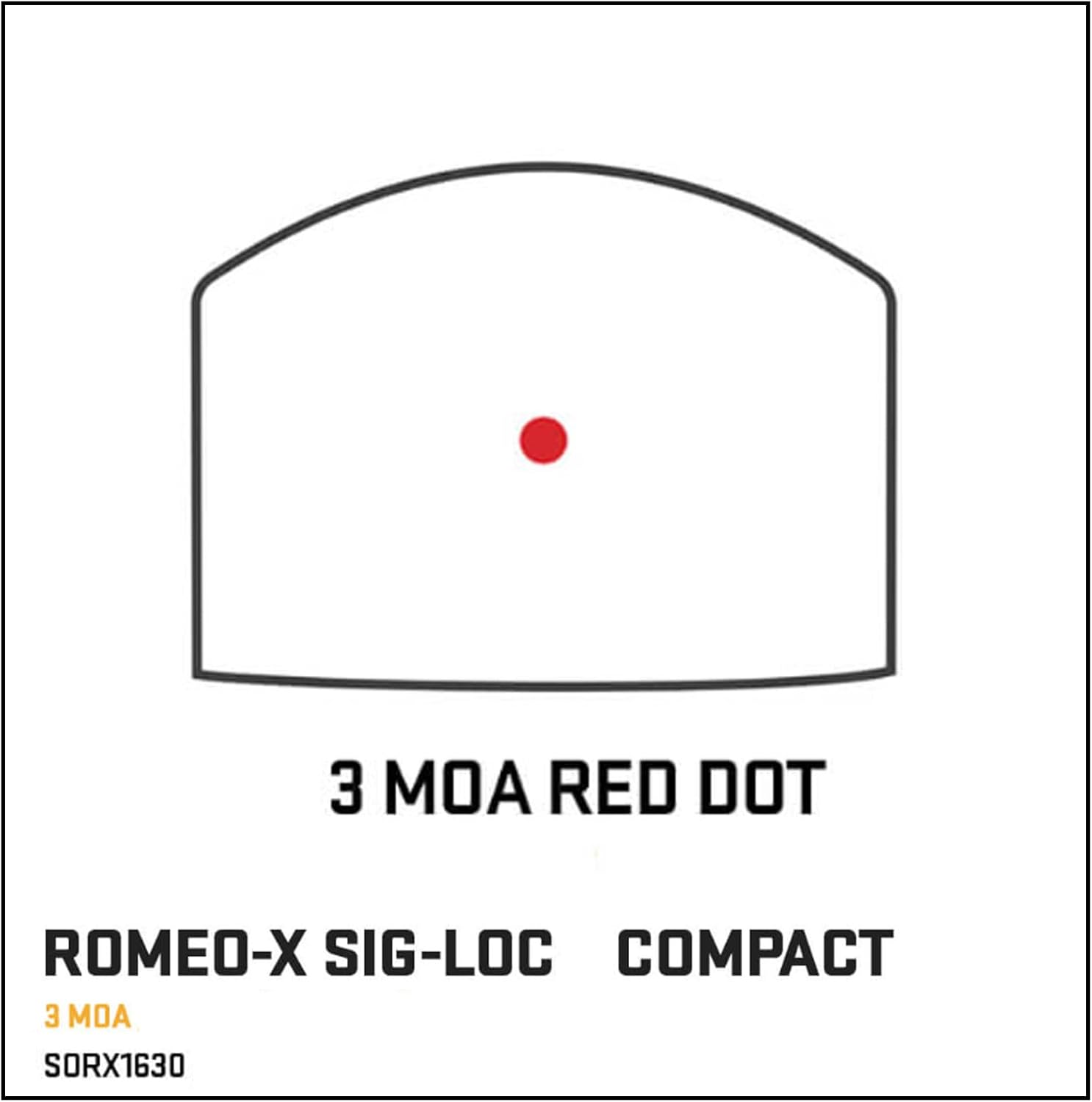 SIG SAUER Romeo-X SIG-LOC Compact Pistol-Mounted Reflex Sight | Enclosed Aluminum Optic with 5-Point Mount & MOTAC | 20K-Hour Runtime, 15 Brightness Levels & Co-Witness Design