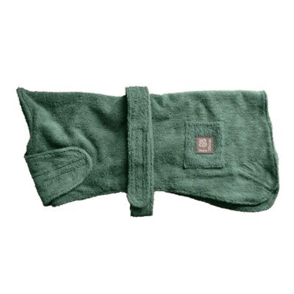 Danish Design Green Cotton Adjustable Velcro Towelling Dog/Puppy Robe 20 Inch