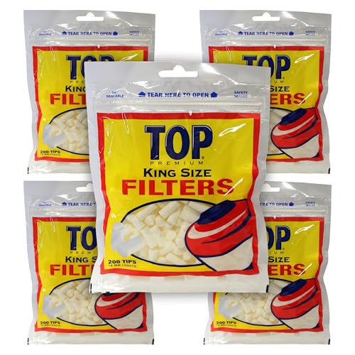 TOP - 18mm Premium Filter Tips - 5 Bags with 200 Filters per Bag
