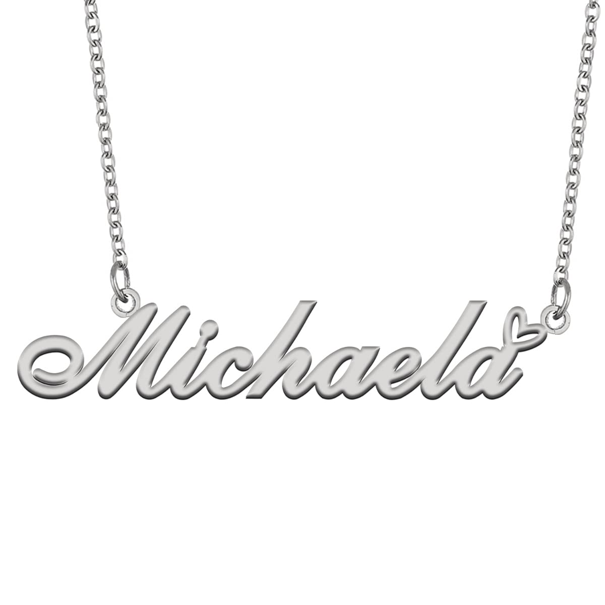 AoloshowPersonalized Heart Name Necklace Gold Custom Any Names Stainless Steel Jewelry for Womens Graduation