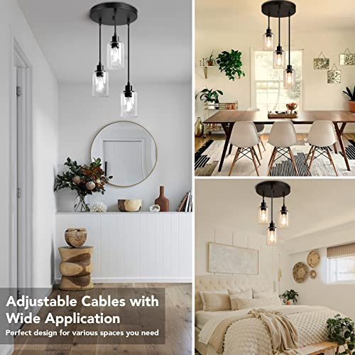 Maxvolador USNC-LED-PL06-3 Industrial 3-Light Pendant Light, Adjustable Hanging Light Fixture thumb #4